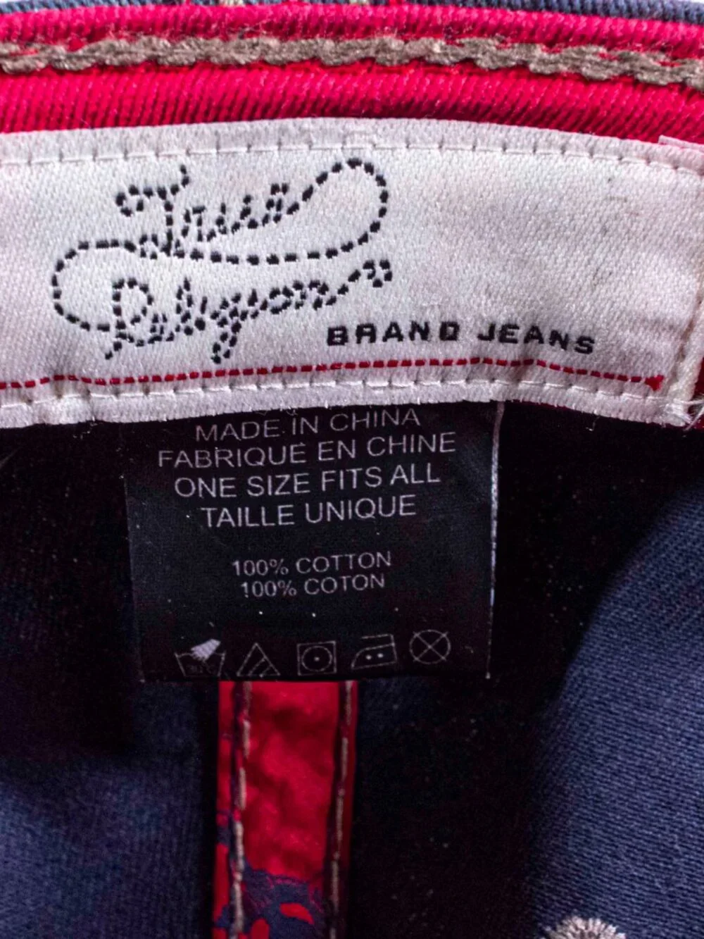 True Religion Jeans Los Angeles Distressed Hat Cap Red Y2K Horseshoe